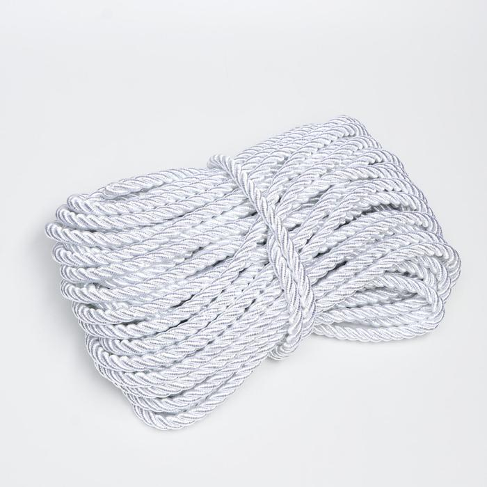 Шнур витой, декоративный, без тесьмы, № 0,3, 12 мм, 25 м