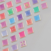 Наклейки для творчества пластик "Разноцветная плитка ромбы" 9,3х20,4 см