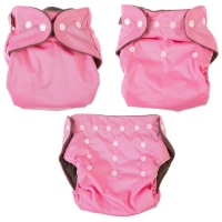 Многоразовый подгузник, 3-15 кг, угольно-бамбуковая ткань, цвет розовый, Крошка Я