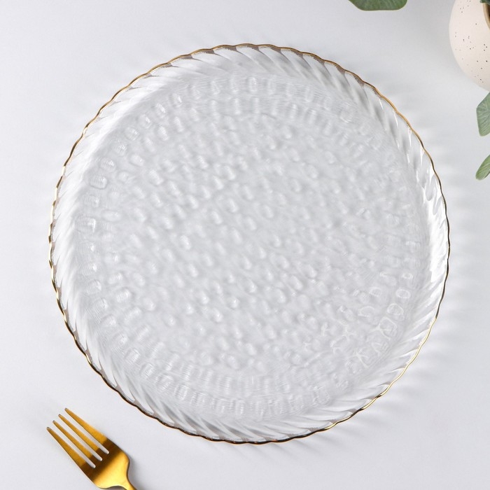 Блюдо стеклянное сервировочное &laquo;Кринкл&raquo;, d=26,5 см, цвет прозрачный