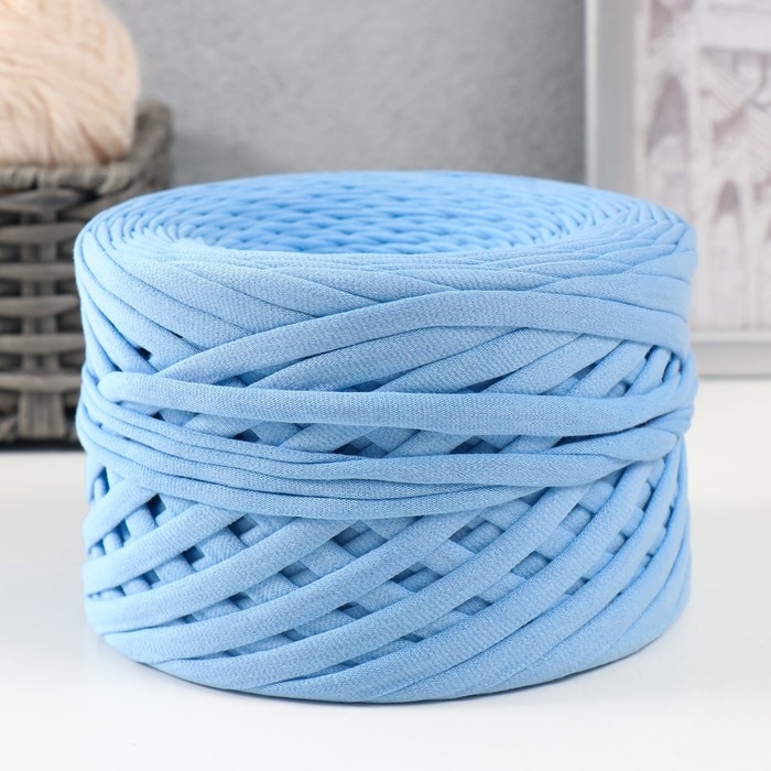 Трикотажная пряжа, ширина 7-9 мм, 100м/295 гр&plusmn;10% (43/1 - светло-серо-голубой)