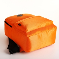 Рюкзак школьный на молнии, наружный карман, цвет оранжевый