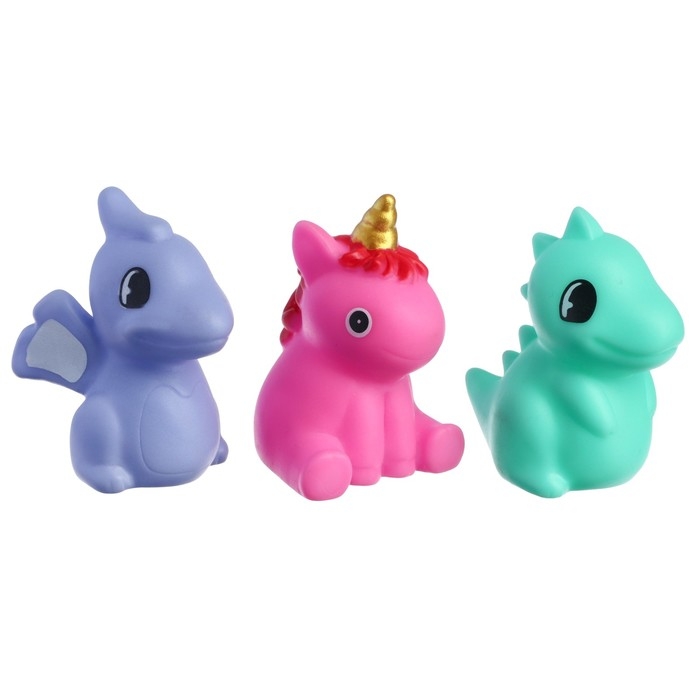 Набор резиновых игрушек для ванны &laquo;Малыши динозаврики&raquo;, 3 шт, Крошка Я