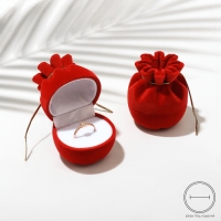 Футляр бархатный под серьги/кольцо &laquo;Мешочек подарочный&raquo; 5,5&times;5, цвет красный