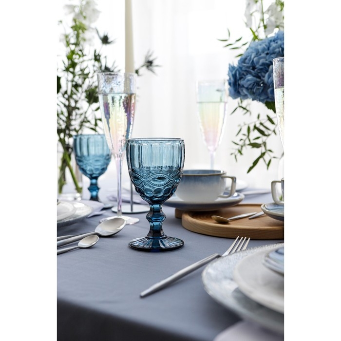 Бокал для вина стеклянный Magistro &laquo;Ла-Манш&raquo;, 250 мл, 8&times;15,5 см, цвет синий