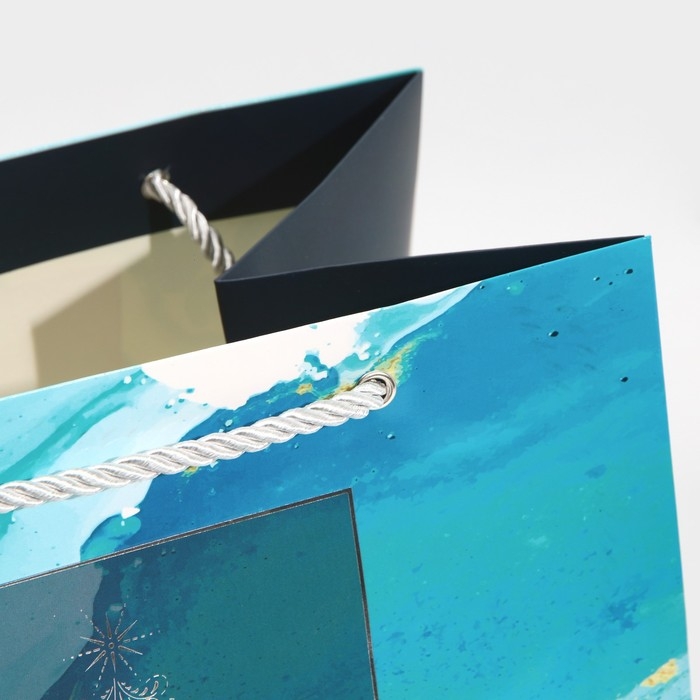 Пакет подарочный новогодний ламинированный &laquo;Мрамор&raquo;, 25 х 23 х 18 см, Новый год