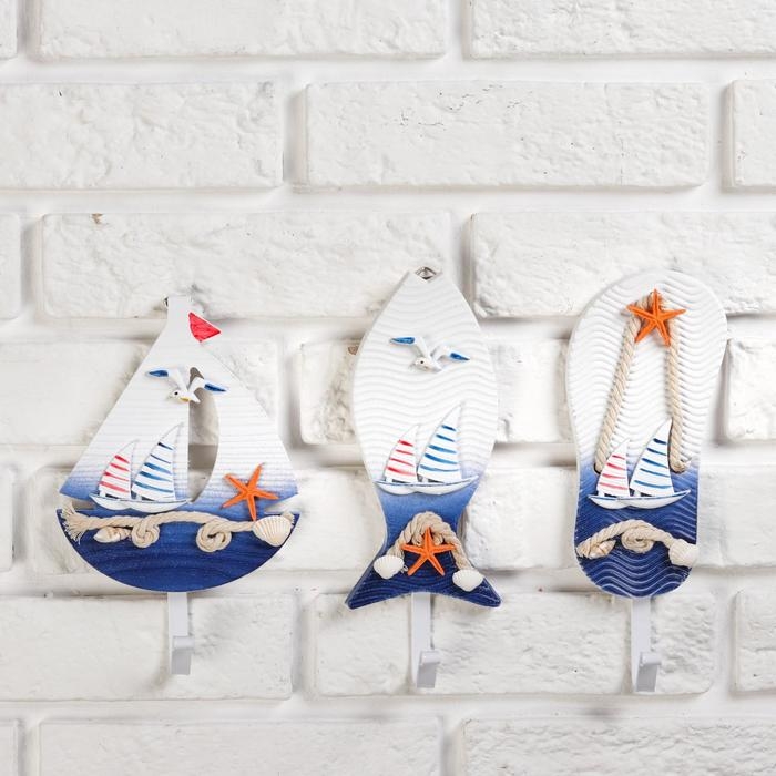 Вешалка "Морской стиль" 1 крючок, микс, 24*8см