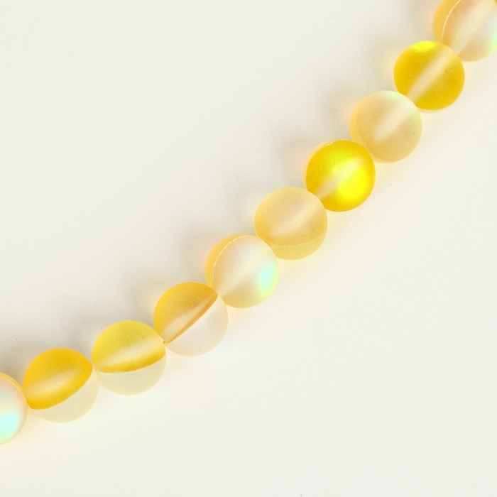 Бусины из натурального камня &laquo;Кошачий глаз&raquo;, набор 46 шт., размер 1 шт. &mdash; 8 мм, жёлтый