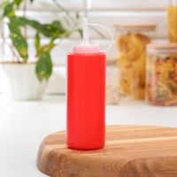 Бутылка для соуса, 400 мл, 5.7&times;19.2 см, пластик, красная