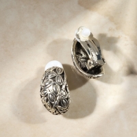 Клипсы &laquo;Грейс&raquo; лепестки, цвет чернёное серебро