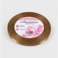 Лента атласная, 6 мм, 23&plusmn;1 м, тёмно-бежевая №106