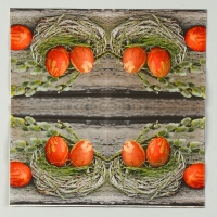 Салфетки бумажные &laquo;Пасхальные яйца&raquo; в гнёздышке, 25х25 см, набор 20 шт.