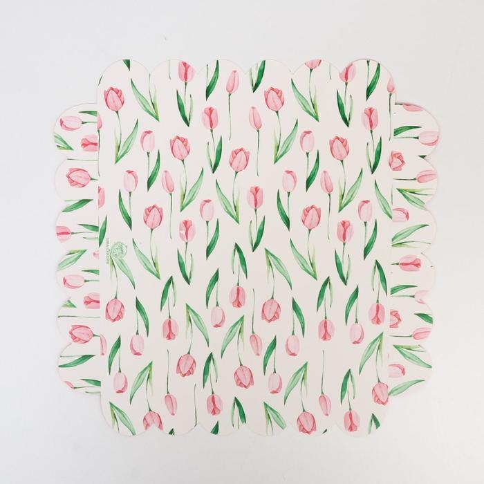 Коробка для печенья, кондитерская упаковка с PVC крышкой, &laquo;8 марта&raquo;, 21 х 21 х 3 см