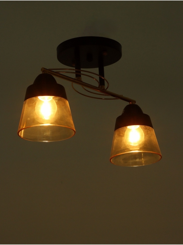 Люстра "Кансе" 2хЕ27 40Вт черно-золотой 41х15х23 см