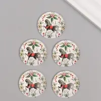 Кабошон стекло для творчества "Круг. Русский конь" 3х3 см