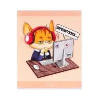 Тетрадь 48 листов в клетку Calligrata &laquo;Лисички&raquo;, обложка мелованная бумага, серые листы, МИКС