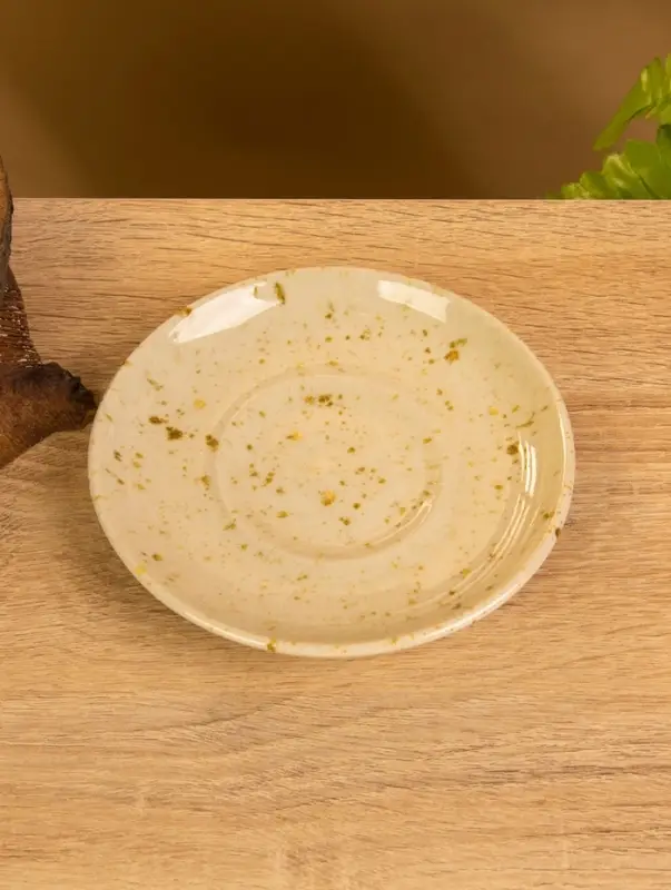 Чашка с блюдцем "Камень 1" керамика, цв. бежевый в крошку, 13х13х9 см