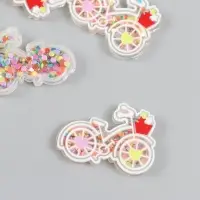 Шейкер для творчества акрил "Велосипед с корзинкой" с глиттером 0,5х4,2х3 см