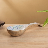 Подставка под ложку "Оттенки сирени" дерево манго 25,5х9х3,8 см