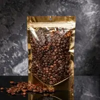 Пакет дой-пак, матовый, золотой, с прозрачной стенкой,14 х 20 х 8 см