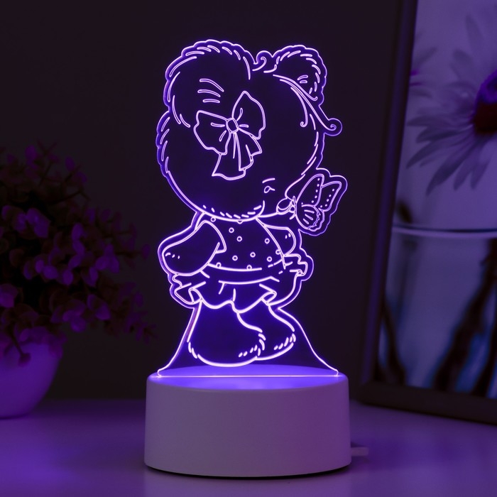 Светильник "Медвежонок" LED RGB от сети 9,7х9,5х18 см RISALUX