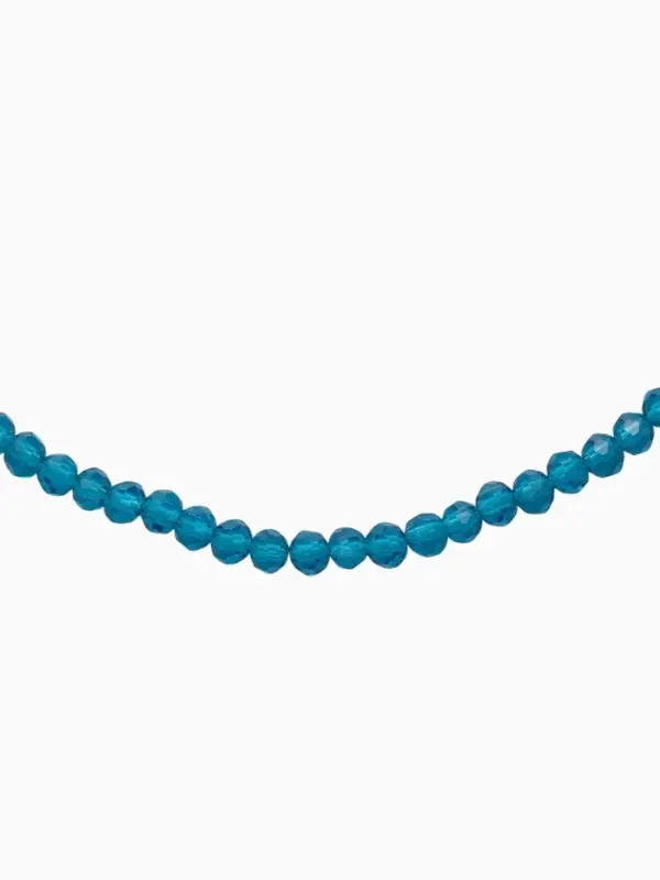 Чокер из бисера &laquo;Хрусталь&raquo;, морской в серебре, 37 см + 5 см доп, цепочка