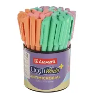 Ручка шариковая Luxor Liquiwrite, узел 0.7 мм, чернила синие, с антибактериальным грипом, МИКС