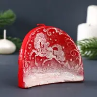 Свеча фигурная "Барельеф с лошадкой" 10,5х4,5х8 см, цв. красный