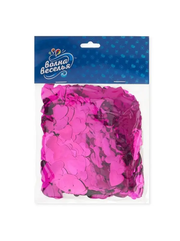 Конфетти &laquo;Сердце&raquo; фуксия, металлик, 1.5 см, 50 г