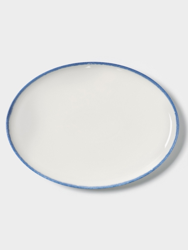 Блюдо овальное Blue Lagoon Magistro 31 см 30.5,х22.7&times;2.3, белое, синий