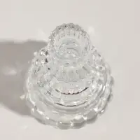 Подсвечник стекло "Ёлочка" прозрачный d=2 см 8,5х8,5х13,5 см