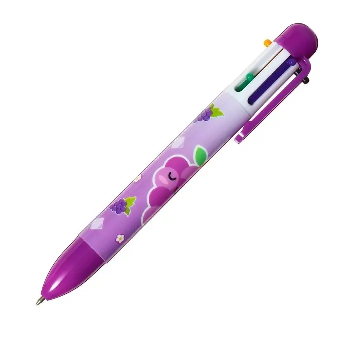 Ручка шариковая многоцветная Calligrata, автоматическая, 6 цветов, с рисунком, МИКС