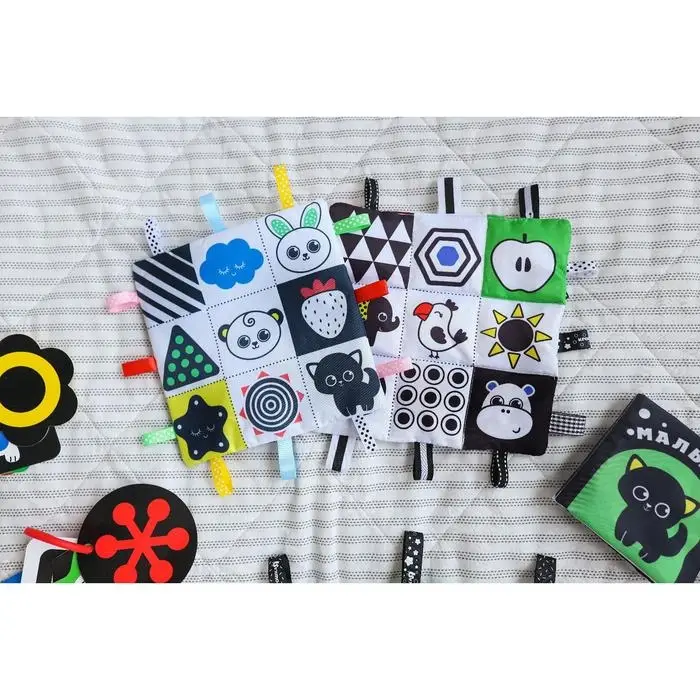 Петельки. Платочек - шуршалка по методике Г. Домана &laquo;Мои первые цвета&raquo;, 20х20см, Крошка Я