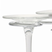 Подставка для бокалов, серебристая с коричневым основанием, на 6 бокалов