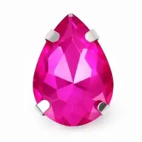 Стразы "Капля", в цапах, 1 х 1,4 см, фуксия