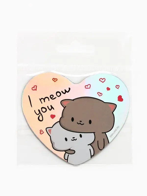 Магнит на холодильник &laquo;Коты&raquo;, голография, 7&times;6 см