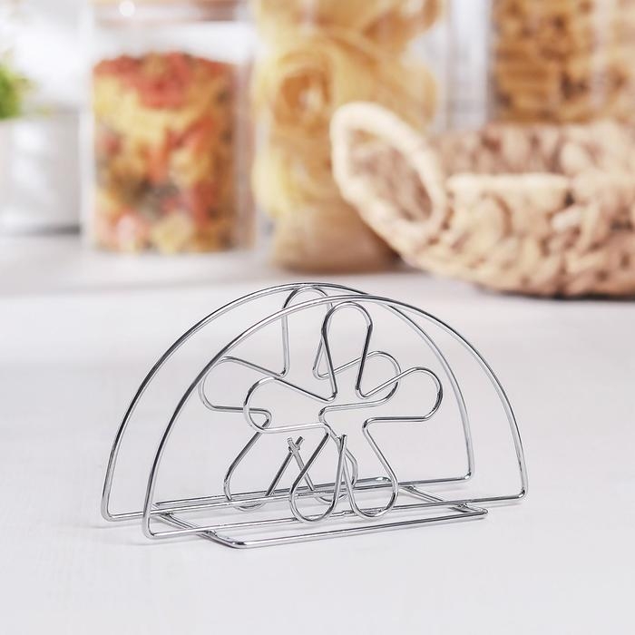 Салфетница Доляна &laquo;Цветок&raquo;,13&times;6&times;7,5 см, цвет серебряный