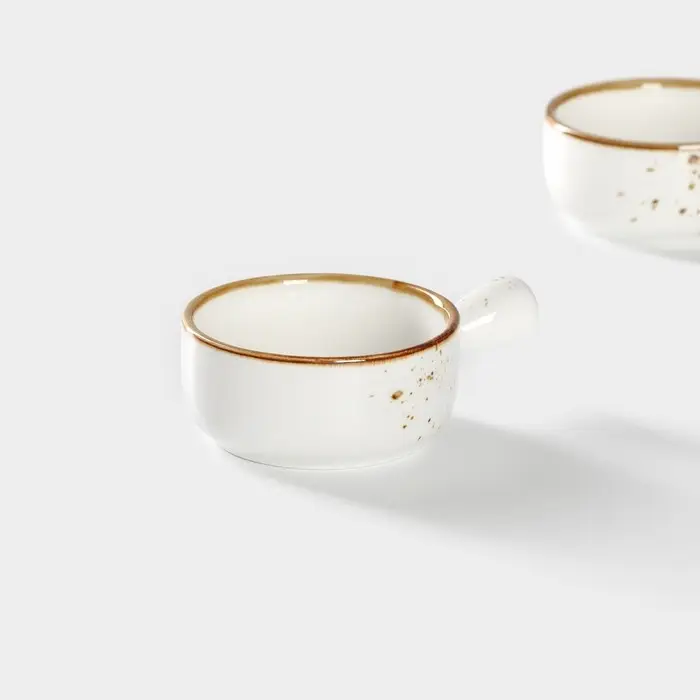 Кокотницы &laquo;Церера&raquo;, набор 2 шт., d=7.5 см, 100 мл, фарфор, белые