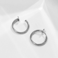 Пирсинг в ухо &laquo;Кольцо&raquo; диск, d=11 мм, пара, цвет серебро