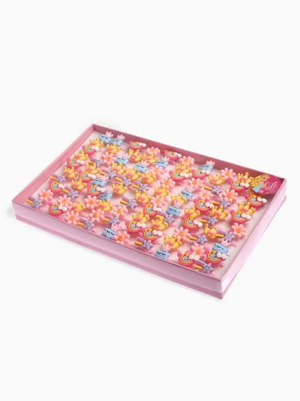 Кольцо Выбражулька &laquo;Волшебство&raquo;, фасовка 100 шт., форма МИКС, цветное, безразмерное