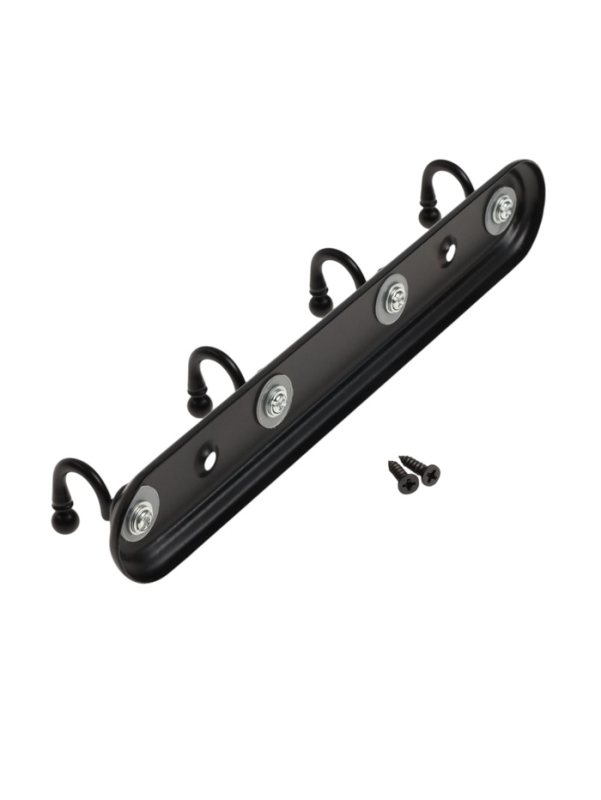 Вешалка ТУНДРА TVF003, металлическая, четырехрожковая, цвет черный