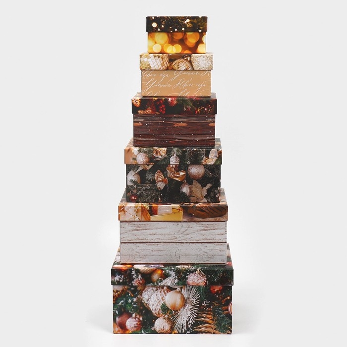 Набор подарочных коробок 6в1 &laquo;С Новым годом&raquo;, 10 х 10 х 6 - 20 х 20 х 11 см, Новый год