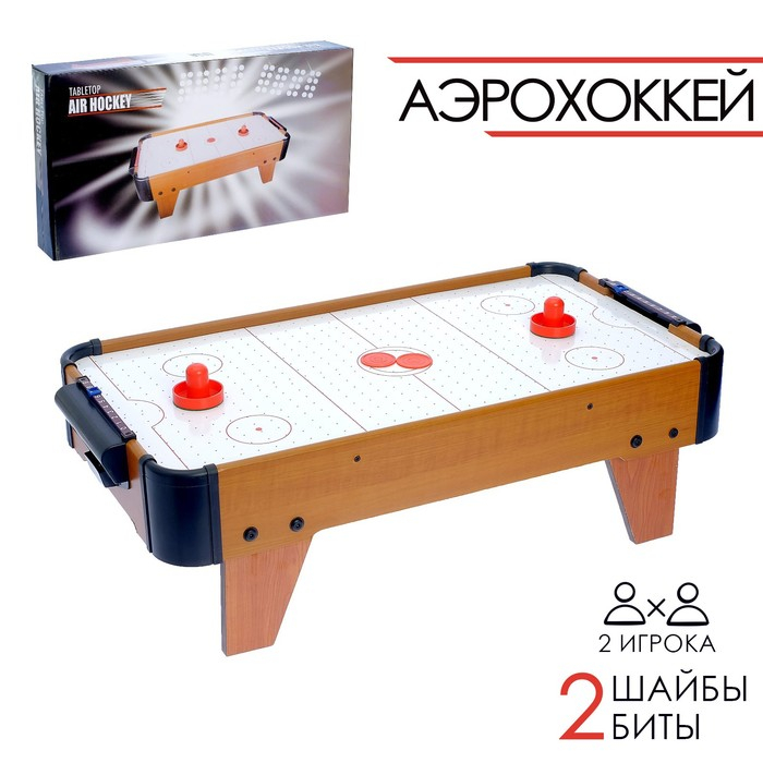 Настольная игра &laquo;Аэрохоккей. Великолепный матч&raquo;, работает от батареек, 2 игрока, 3+
