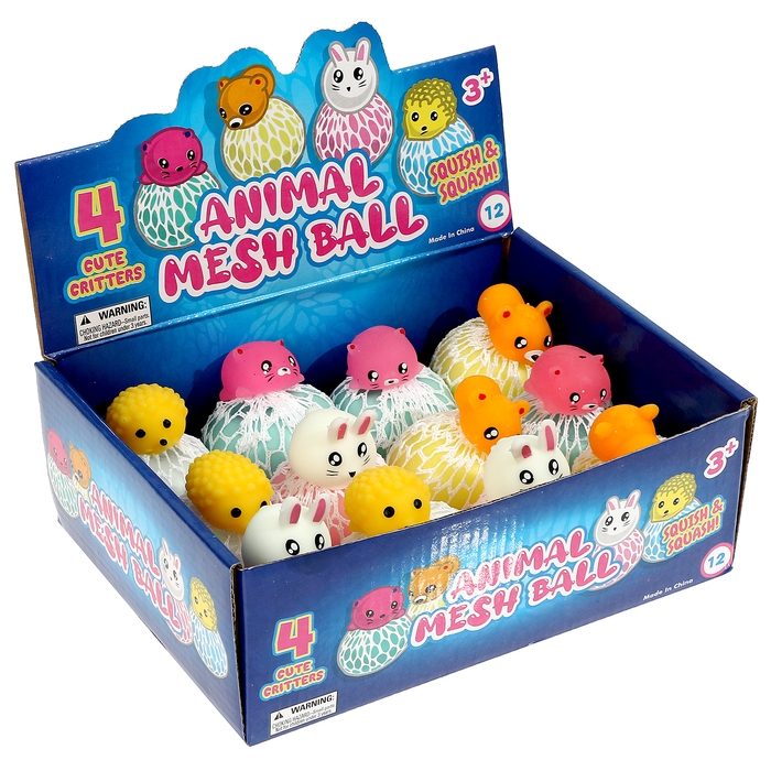 Мялка &laquo;Звери&raquo; с гидрогелем, виды МИКС