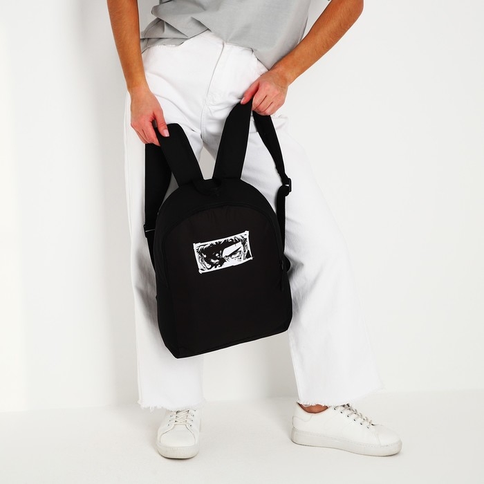 Рюкзак школьный текстильный &laquo;Аниме&raquo;, 38х14х27 см, цвет чёрный