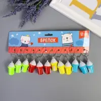 Фонарик брелок для ключей на кольце &laquo;Мороженое в стаканчике&raquo;, мигает, 4.5&times;2.5&times;2.5 см, МИКС