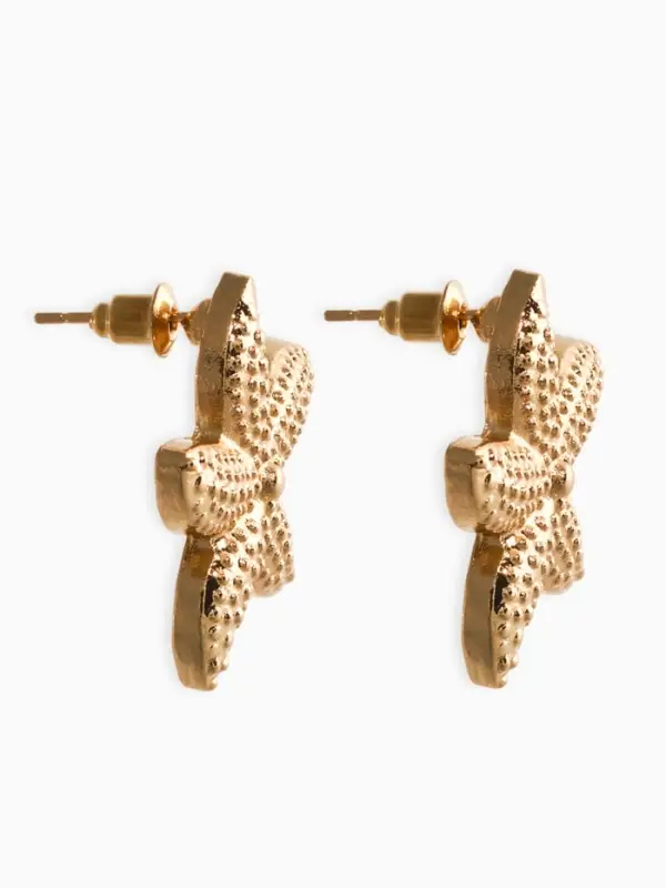 Серьги металл "Морская звезда", цвет золото