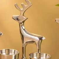 Подсвечник на 4 свечи "Трио оленей" алюминий 30х9х15 см
