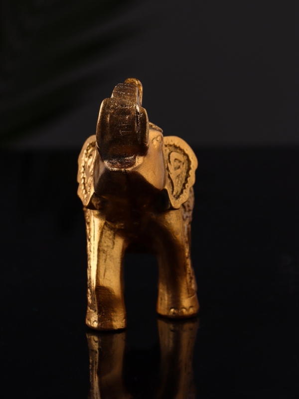 Фигура "Слон резной" 10х9,5х3 см, бронза