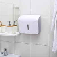 Диспенсер для бумажных полотенец в листах, пластик, 21,5&times;9&times;26,5 см, цвет белый